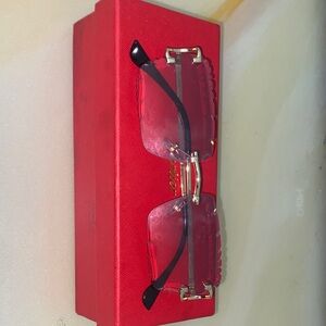 Cartier Red and Gold Men's Sunglasses